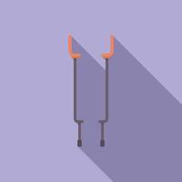 Pair of modern nordic walking sticks with long shadow vector