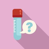 Medical test tube having a question with question mark in speech bubble vector