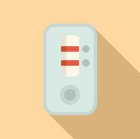 Positive result rapid antigen test showing two red lines for covid 19 vector