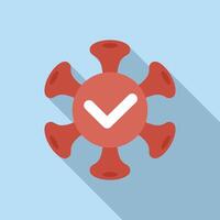 Immune system defeating virus showing immunity with check mark symbol vector
