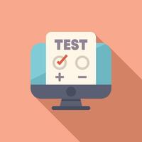 Online test showing on computer screen for distance education vector