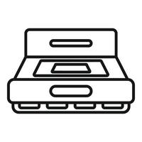 Retro game cartridge inserting into console icon vector