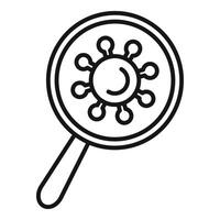 Magnifying glass investigating virus bacteria icon showing sickness research vector