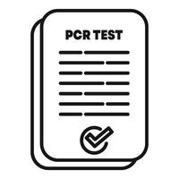 Pcr test result document showing negative coronavirus test result vector