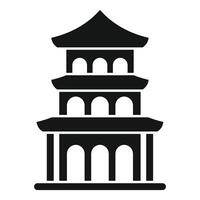 Traditional three tiered pagoda representing asian architecture vector