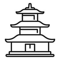 Traditional japanese pagoda temple building with curved roofline vector