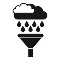 Cloud computing data filtering funnel raining big data icon vector