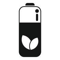 Eco battery icon showing green energy and power source vector