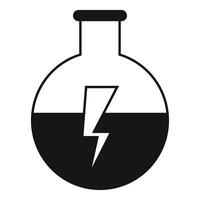 Laboratory glassware containing energy experiment icon vector
