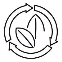 Circular economy showing recycling with leaves rotating arrows concept vector
