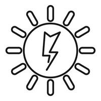 Sun producing electricity icon showing renewable energy source vector