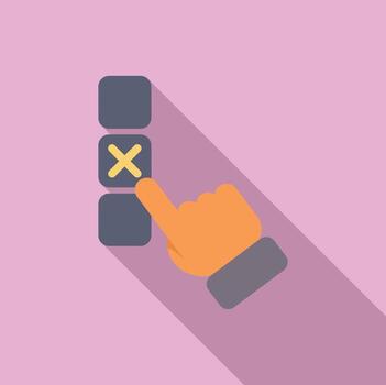 persona prensado Eliminar botón con dedo plano icono diseño vector