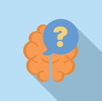 Human brain asking question with speech bubble and question mark inside vector