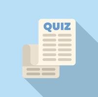 Online quiz taking showing test paper for school exam vector