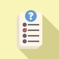 Question mark icon hovering over checklist representing frequently asked questions vector