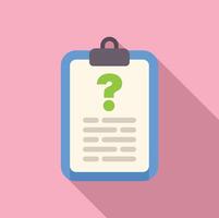Clipboard with question mark showing frequently asked questions document vector