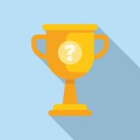 Golden trophy with question mark representing mystery and uncertainty in competition vector
