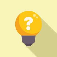 Light bulb question mark symbolising finding solution vector