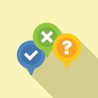 Concept of choosing correct answer, decision making process, doubt and survey vector