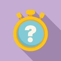 Stopwatch is showing question mark on its face flat style icon vector