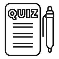 Online quiz form being filled with pen icon vector