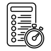 Time management icon showing a stopwatch measuring to do list efficiency vector