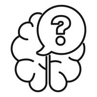 Human brain with question mark inside speech bubble asking question vector
