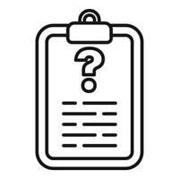 Clipboard showing question mark icon for asking questions vector