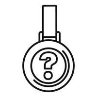 Question mark medal icon representing uncertainty about winning vector