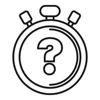 Stopwatch showing question mark representing time limit for answering vector