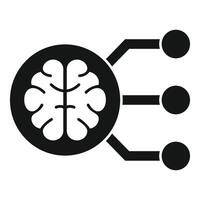 Brain sending signals icon showing thinking process vector