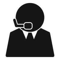 Businessman icon wearing headset working in a call center vector