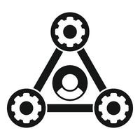 Manager connecting with gears in teamwork concept icon vector