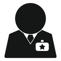 Businessman wearing a badge with a star icon vector