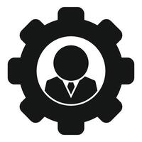 Businessman working in a company represented by a gear icon vector