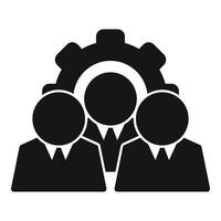 Business team working together under cogwheel mechanism vector