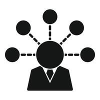 Businessman managing connections icon showing multitasking and efficiency vector