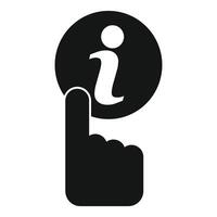 Hand pointing information icon getting information online vector