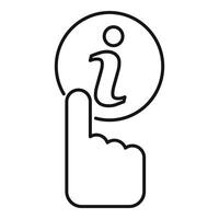 Hand pointing info icon information desk help support online symbol vector