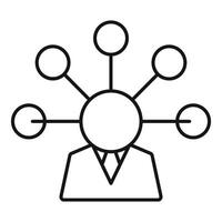 Businessman managing multitasking processes icon showing a manager with a project management mindset vector