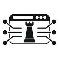 Cyber security strategy showing a chess rook piece inside a web browser vector