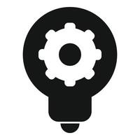 Light bulb with cogwheel representing creative idea generation vector