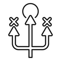 Choosing right way concept icon with arrows showing correct direction vector