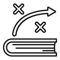 Strategic planning with book icon showing business strategy vector