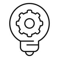 Light bulb containing gear symbolizing innovative thinking process vector