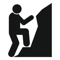 Man climbing mountain silhouette persistence determination icon vector