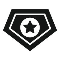 Black hexagon icon with a star representing quality vector