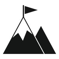 Reaching the top of the mountain with flag representing success vector