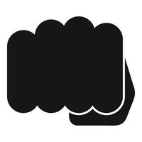 Clenched fist punching gesture icon showing power vector