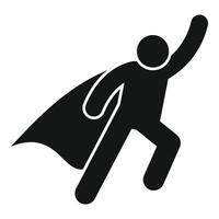 Superhero running with cape waving in the wind vector